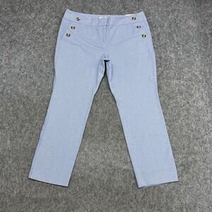 LOFT Light Blue Pinstripe Skinny Pants